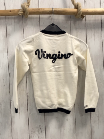 Vingino Strickjacke Gr. 116  weiß schwarzer Bund 