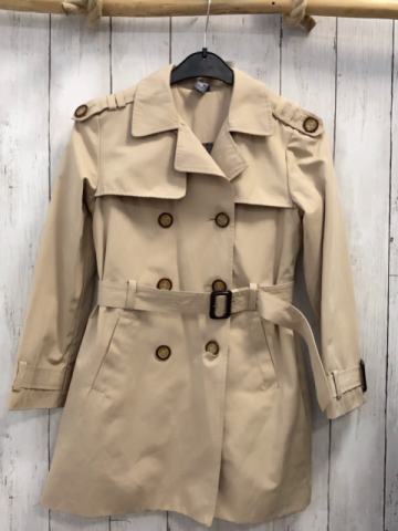 Zara  Mantel  Gr. 116  beige 2 Reihen Knöpfe Gürtel 