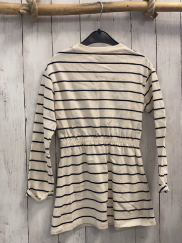 zara Kleid Gr. 122  beige schwarze Streifen