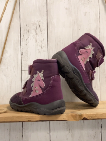 Ricosta  Boots  Gr. 28  brombeere pflaume rosa Einhorn rosa Plüschfutter 