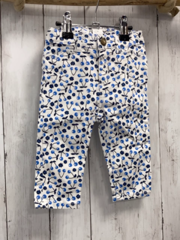 H&M Hose  Gr. 68  weiß hellblaue Kirschen blaue Blumn Bund verstellbar  