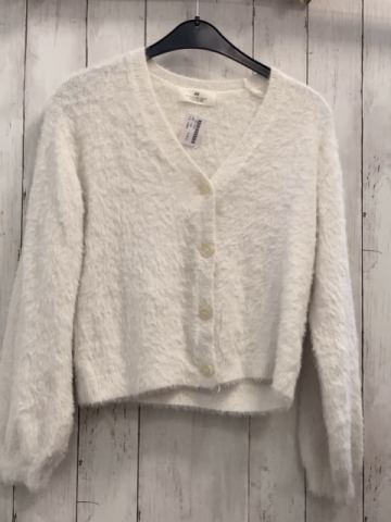 H&M  Strickjacke  Gr. 134  weiß flusig 