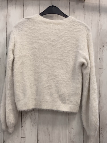 H&M  Strickjacke  Gr. 134  weiß flusig 