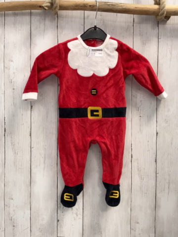 Schlafanzug Gr. 68  rot weiß schwarz Weihnachtsmann