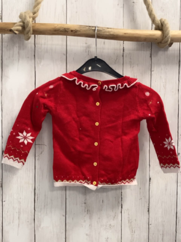 sergent major Pullover Gr. 80  rot Strick Reh Rüsschenkragen