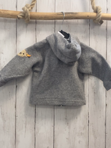 Steiff  Fleecejacke  Gr. 74  grau Kapuze 