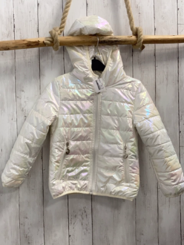 Hobo Jacke  Gr. 128  weiß Lack Kapuze 