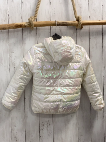 Hobo Jacke  Gr. 128  weiß Lack Kapuze 