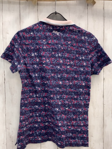 Tommy Hilfiger  Poloshirt  Gr. 152  blau Früchte Blätter rosa hellblauer Polokrage 