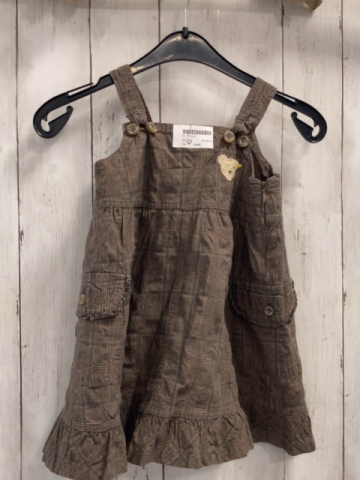 Steiff Kleid Gr. 86  braun rost grau kariert
