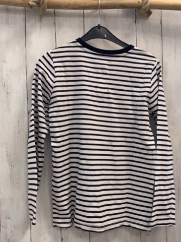   Langarmshirt  Gr. 146/152  weiß blaue Streifen 
