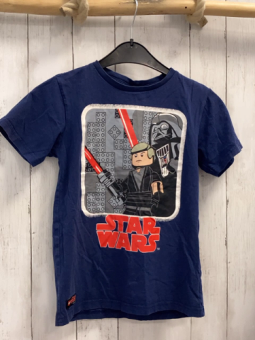 Star Wars  T-Shirt Gr. 134  blau Bild mit Legofigur rote Schrift 