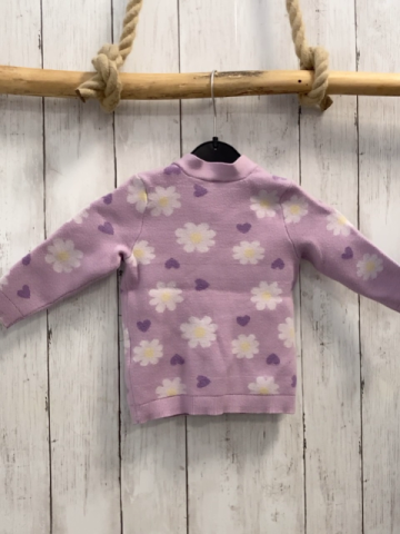 Dopodopo Strickjacke  Gr. 74  lavendel Blumen lila Herzen 