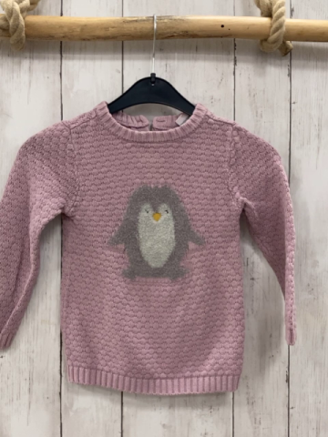   Pullover  Gr. 98  rosa Strick Pinguin