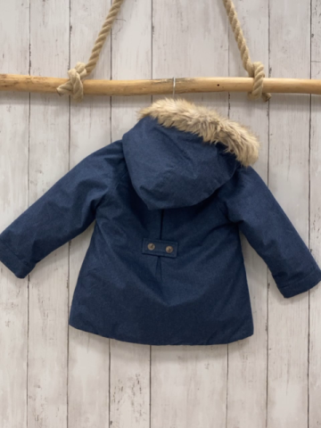   Winterjacke  Gr. 92  blau Kapuze mit Fellbund 