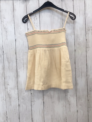 Petit Bateau  Top  Gr. 152  beige gesmokt + blau rot grüne Zackenstreifen 
