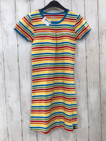 Jako-o  Kleid  Gr. 140  weiß gelb orange rot hellgrüne Streifen 