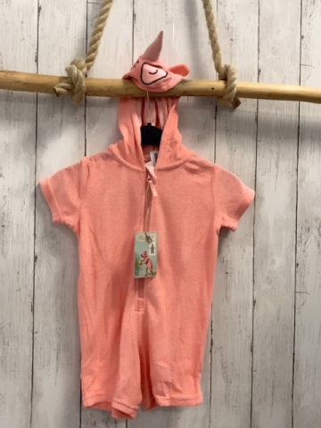 neu  Playsuit  Gr. 86  lachs Frottee Kapuze 