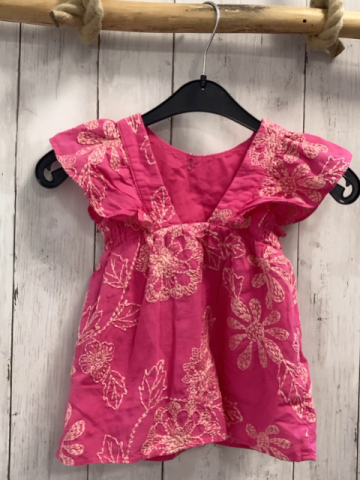 Zara  Kleid  Gr. 80  pink beige Blumenstickerei 