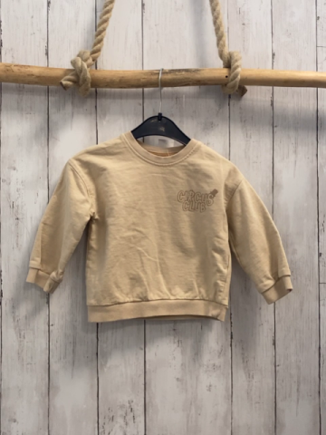 Pullover Gr. 86  beige Schrift Tiere