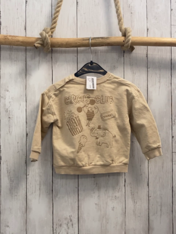  Pullover Gr. 86  beige Schrift Tiere