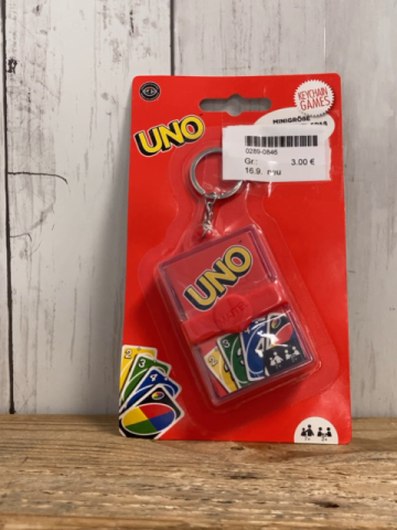 neu  Minispiel  uno mit Schlüsselring 
