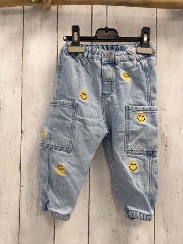 H&M  Hose  Gr. 86  hellblau Jeans Smileys Bund verstellbar 