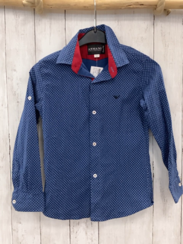 Armani  Hemd  Gr. 128  blau weiße Häkchen 