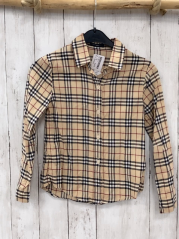 Burberry  Bluse  Gr. 116  beige schwarz weiß rot kariert 