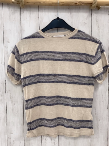 Zara  T-Shirt  Gr. 128  beige blaue Streifen 