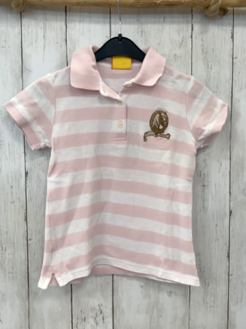 Steiff  Poloshirt Gr. 134  rosa weiße Streifen 