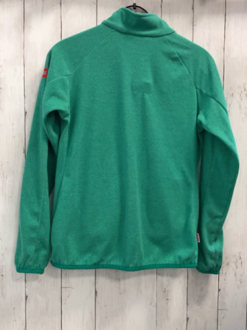 Trollkids  Fleecejacke  Gr. 152  grün Rippen schwarze Reißverschlüsse 