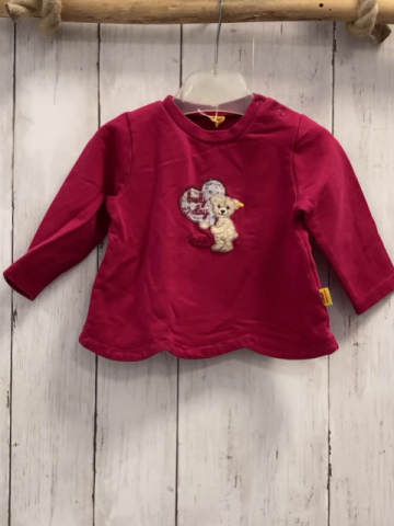 Steiff  Pullover  Gr. 62  rot Herz mit Schrift Bär 