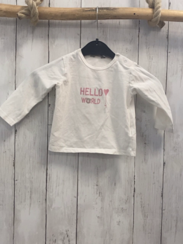 Kanz  Langarmshirt  Gr. 74  weiß Schrift mit Herzballon 