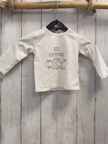 Kanz  Langarmshirt  Gr. 68  weiß Schrift Igel 
