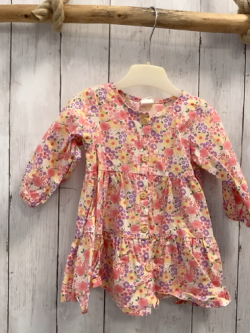 H&M Kleid Gr. 68  weiß bunte Blumen