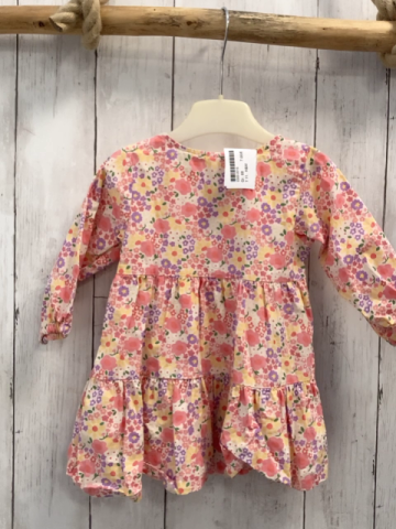 H&M Kleid Gr. 68  weiß bunte Blumen