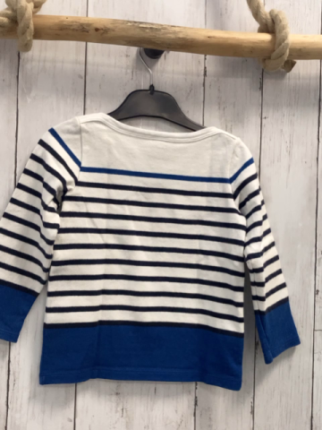 Petit Bateau  Pullover  Gr. 92  weiß blau hellblaue Streifen Anker 