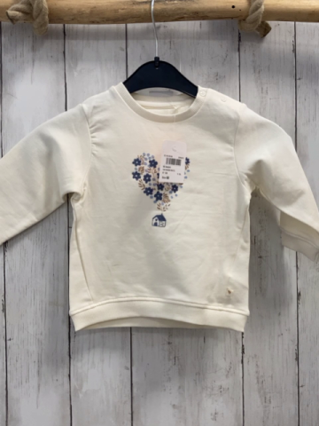 neu Staccato  Pullover  Gr. 68  creme gestickte Blumen 