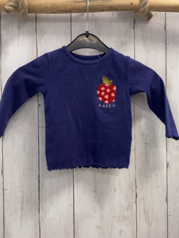 Next  Langarmshirt  Gr. 74  lila Rippen Plüsch-Erdbeere 