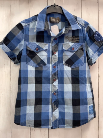 Garcia  Sommerhemd  Gr. 146  schwarz grau blau hellblau kariert 