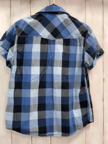 Garcia  Sommerhemd  Gr. 146  schwarz grau blau hellblau kariert 