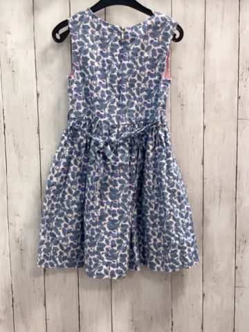 Mini Boden  Kleid  Gr. 122  weiß blaue Blätter Blumen 