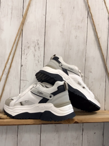 Buffalo fast neu  Schuhe  Gr. 38  weiß grau hellgrau schwarze Sohle