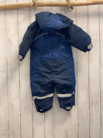 H&M  Winteroverall Gr. 74  blau + Streifen silber Bund 