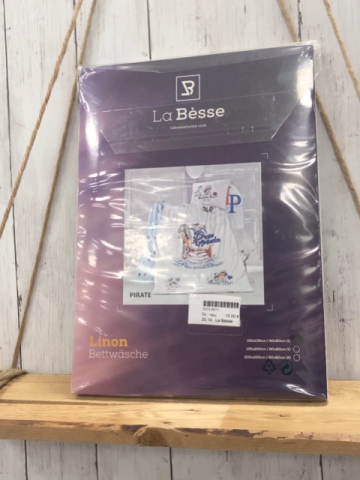 La Bèsse Bettwäsche  100 x 135 / 40 x 60 Linion weiß Piatenschiff Piragen 