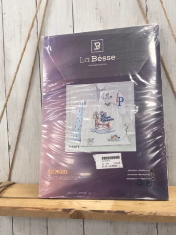 La Bèsse Bettwäsche  100 x 135 / 40 x 60 Linion weiß Piatenschiff Piragen 