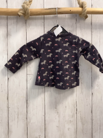 Staccato  Langarmshirt  Gr. 68  grau Zebras Bögen 