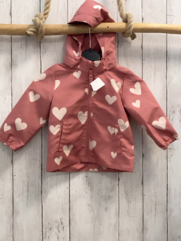 H&M  Regenjacke  Gr. 80  lachs weiße Herzen 