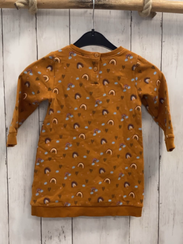   Kleid  Gr. 86  ocker bunte Bögen + Herzen mit Glitzer 
